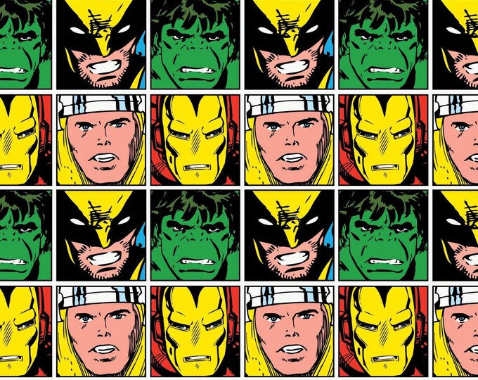 Camelot Fabrics Marvel Immortals Blocks Premium Quality 100% Cotton Fabric (CA285)
