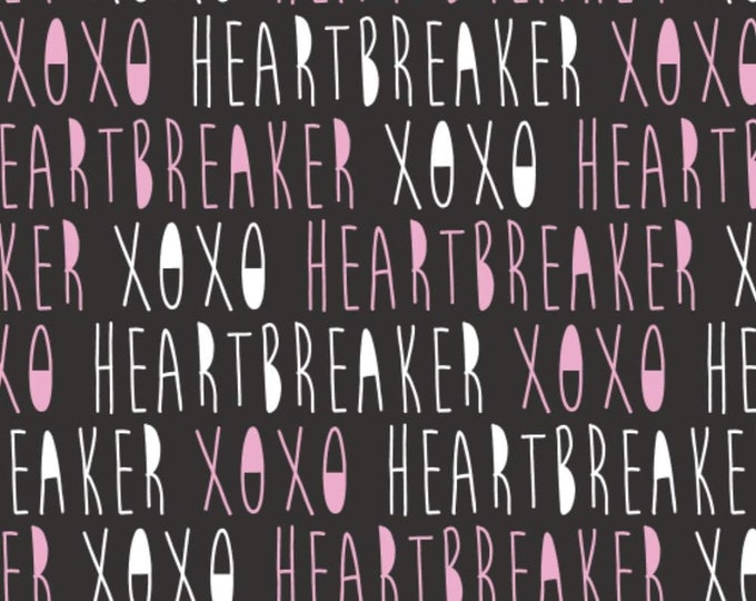 Camelot Fabrics Handwritten XOXO Black/Pink Premium Quality 100% Cotton Fabric (CA1411KK)