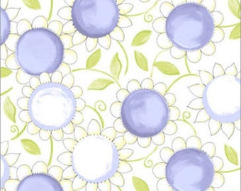 Susybee Sunflower Purple White Premium Quality 100% Cotton Fabric (SB46)