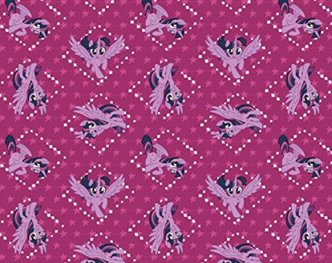 Camelot Fabrics My Little Pony MLP Twilight Sparkle in Fuchsia Premium Quality 100% Cotton Fabric (CA642)