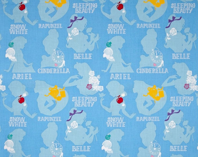 Camelot Fabrics Disney Princess Cameo Blue Premium Quality 100% Cotton Fabric (CA85)