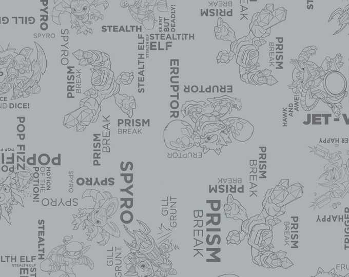 Camelot Fabrics Skylanders Stone Premium Quality 100% Cotton Fabric (CA68)