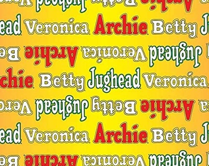 Archie Comics Yellow Camelot 100% Cotton fabric by the yard  (CA107)