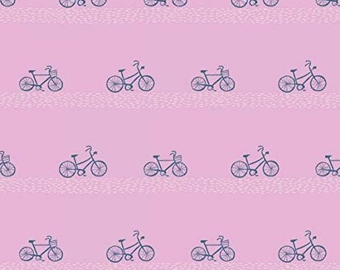 Dear Stella Seaside Carnival Bikes Purple Premium Quality 100% Cotton Fabric (TT1079)