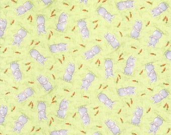 Timeless Treasures Bunnies by the Bay GreenBunnies Premium Quality 100% Cotton Fabric (TT895)