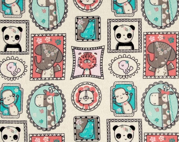 Camelot Fabrics Jungle Frames in Cream Flannel Premium Quality 100% Cotton Fabric (CA866)