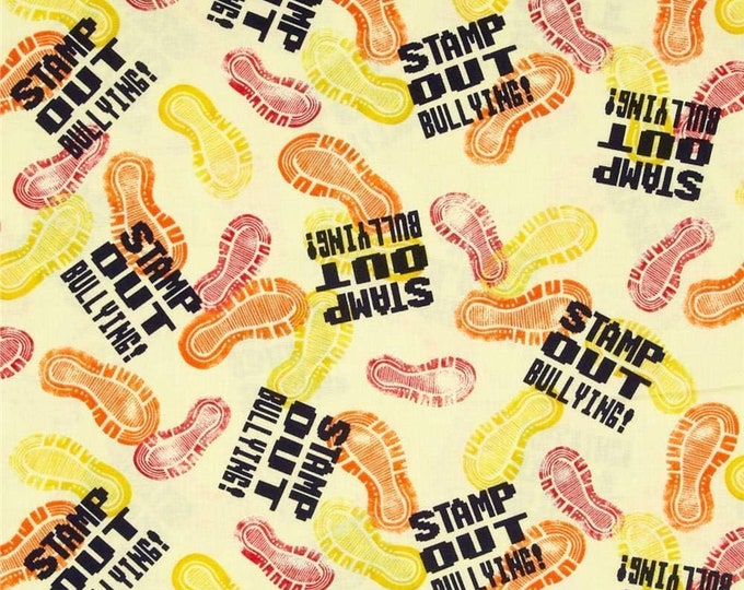 Quilting Treasures Take A Stand Stamp Out Bullying Toss Premium Quality 100% Cotton Fabric (QT414)
