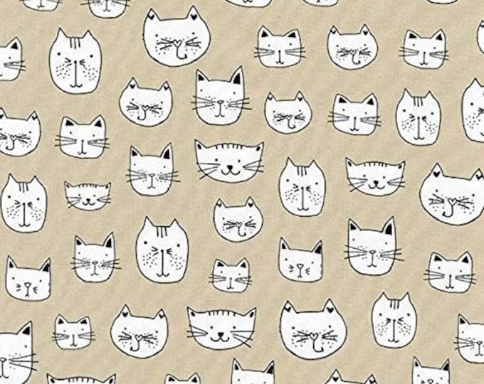 Robert Kaufman Whiskers & Tails Natural Cat Face Diversity Premium Quality 100% Cotton Fabric (RK39KK)