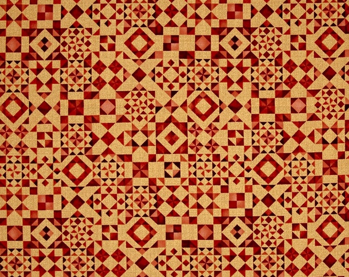Quilting Treasures Seamless Quilt Blocks Orange Premium Quality 100% Cotton Fabric (QT877)