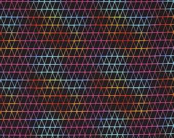 Timeless Treasures Michael Miller Kaleidoscope Shimmering Triangles Black Premium Quality 100% Cotton Fabric (TT462CC)