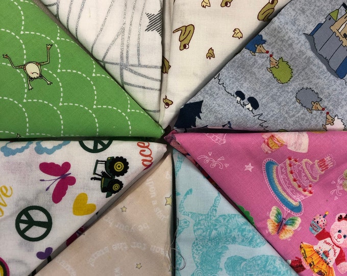 10 Pieces 9" Cotton fabric bundle, excellent option for making masks
