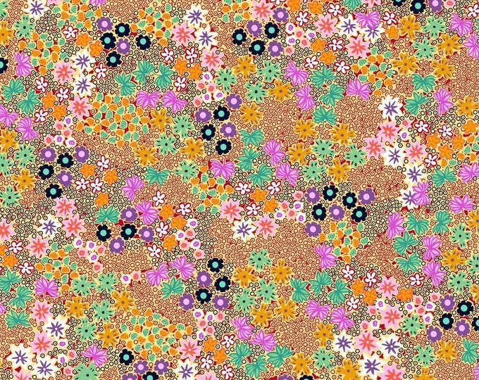 Quilting Treasures Adeline Flowers Multicolor Premium Quality 100% Cotton Fabric (QT1063)