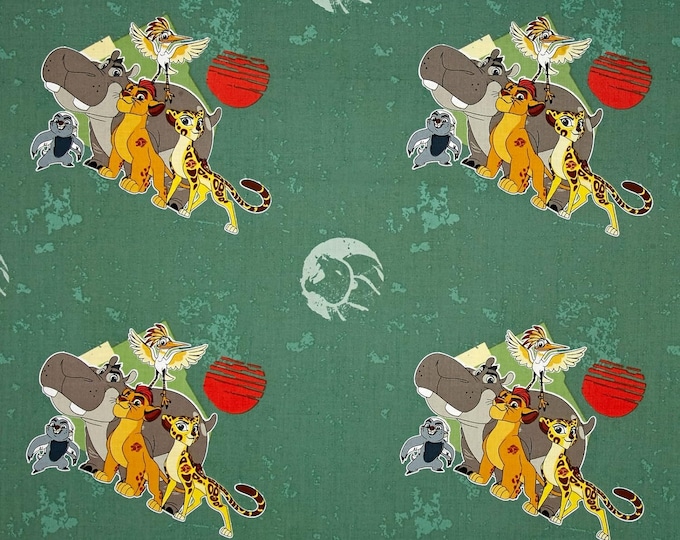 Camelot Fabrics Disney Lion Guard All For One Sage Premium Quality 100% Cotton Fabric (CA382)