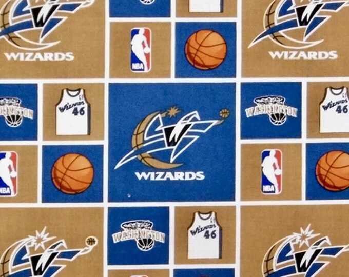 Sykel Enterprises NBA Prints Wizards Multicolor Premium Quality 100% Cotton Fabric (M364)