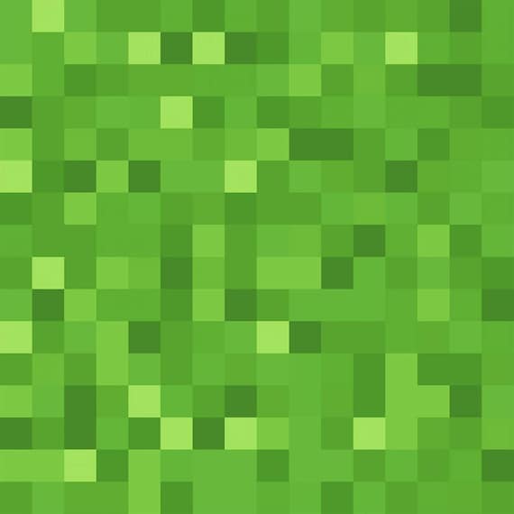 Springs Creative Minecraft Green Grass Pixels Premium Quality Etsy
