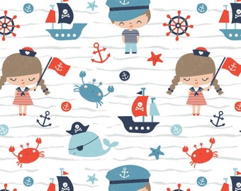 Camelot Fabrics Marine Life Children Life in Ocean Premium Quality 100% Cotton Fabric (CA1054KK)