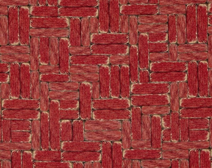 Springs Creative E. E. Schenck Mia Country Flock Digital Print Wood Block Red Premium Quality 100% Cotton Fabric (SC37)