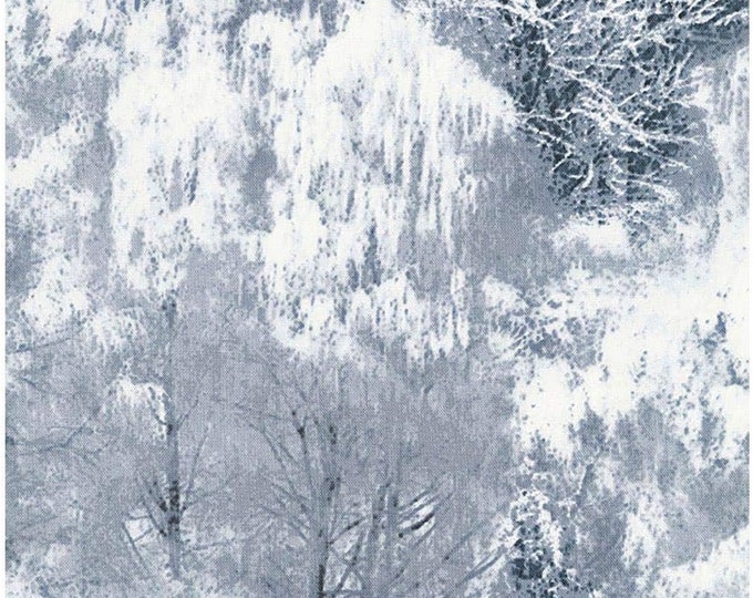 Timeless Treasures Fabrics Winter Scenes Smoke Grey Frozen Forest Premium Quality 100% Cotton Fabric (TT1049)