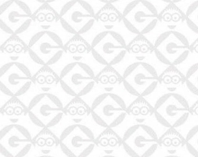 Quilting Treasures Despicable Me Minions 1 in a Minion White Premium Quality 100% Cotton Fabric (M17)