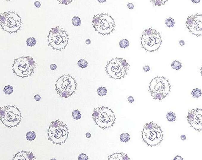 Camelot Fabrics Disney Tinker Bell Fairy Circles in White Premium Quality 100% Cotton Fabric (CA754KK)