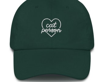 Cat Person Embroidered Dad Hat