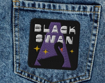 ブラックスワン刺繍パッチ
