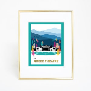 Greek Theatre Print, Concert Poster, Los Angeles, Music Venue, Venues in Color, Live Music
