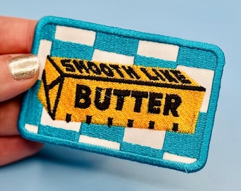 Butter Embroidered Iron On Patch