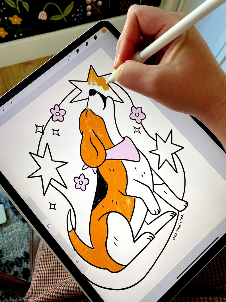 Cute Dogs Coloring Book – 10 Page Relaxing Activity (Digital Download) image 3