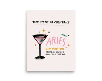 Aries - The Signs as Cocktails Print