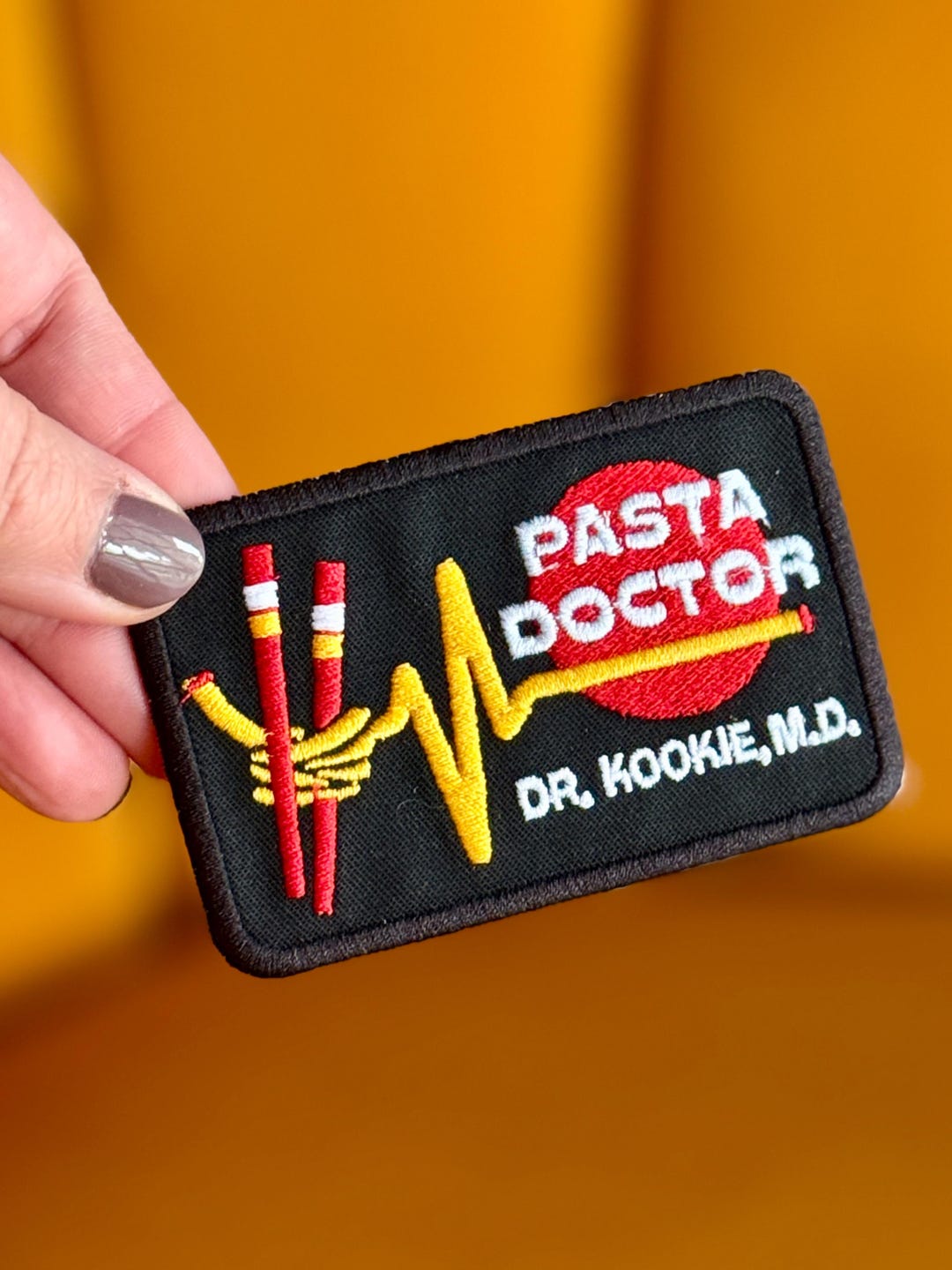 Pasta Doctor Embroidered Iron on Patch Dr. Kookie, M.D. - Etsy