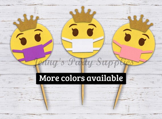 Download 6, 12 Quarantine Queen Cupcake Toppers, Face Mask Cupcake ...