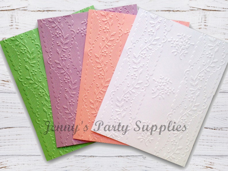 8 12 Floral Embossed Cardstock Fronts Textured Decorative Etsy