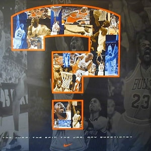 Michael Jordan &quot;Any Questions&quot; Large Original Nike Rare 23x35 inches Sealed Poster