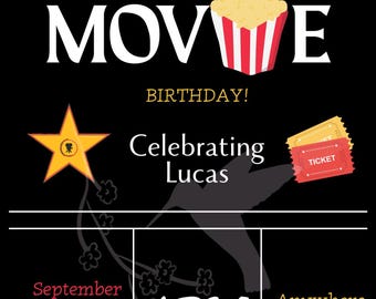 Cinema Party Invite, Editable Canva Template
