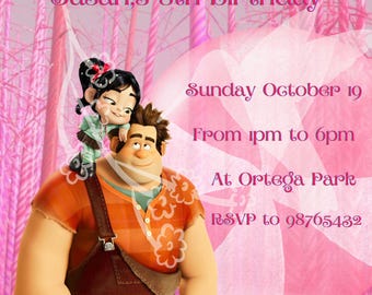 Wreck-It Ralph Birthday Invitation, Editable Canva Template