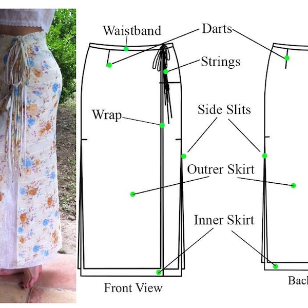 wrap tie skirt pattern