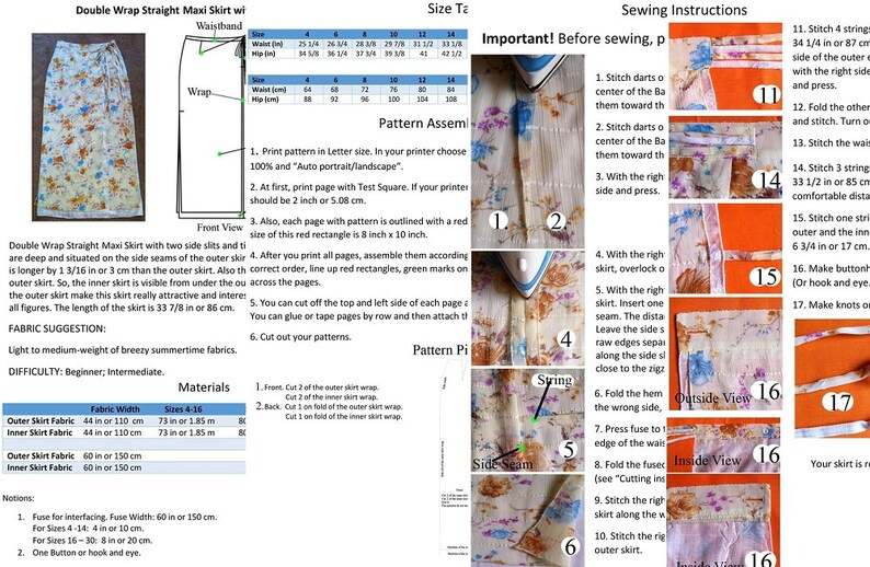 Double Wrap Straight Maxi Skirt With Two Side Slits and Tie Stringspdf