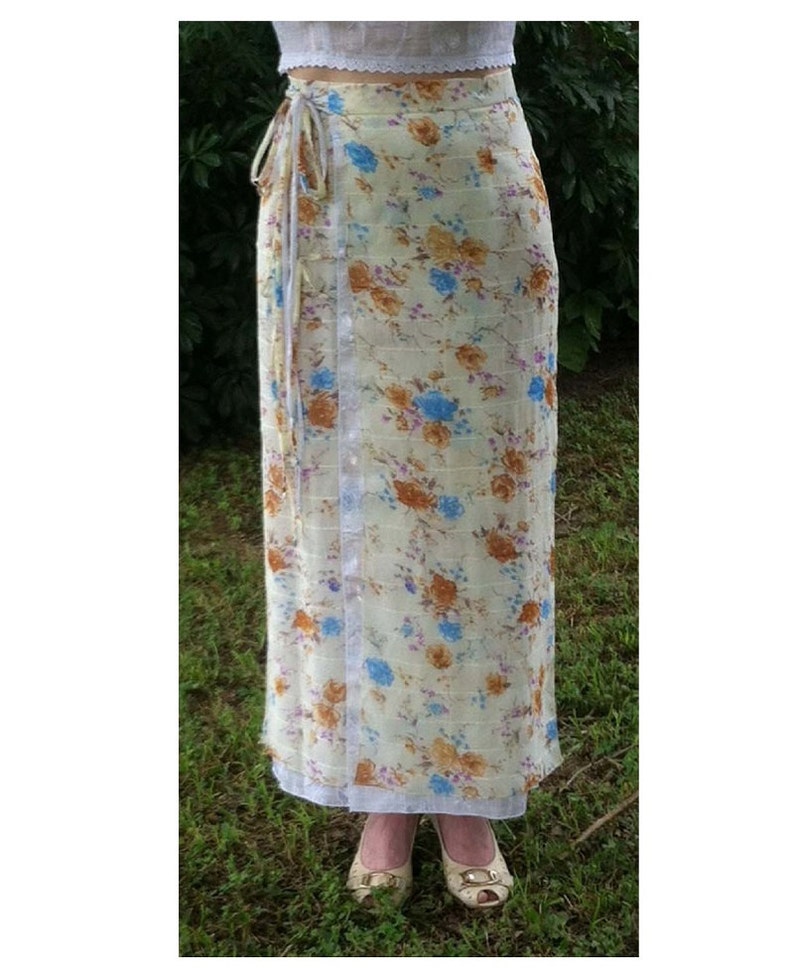 Double Wrap Straight Maxi Skirt With Two Side Slits and Tie Stringspdf