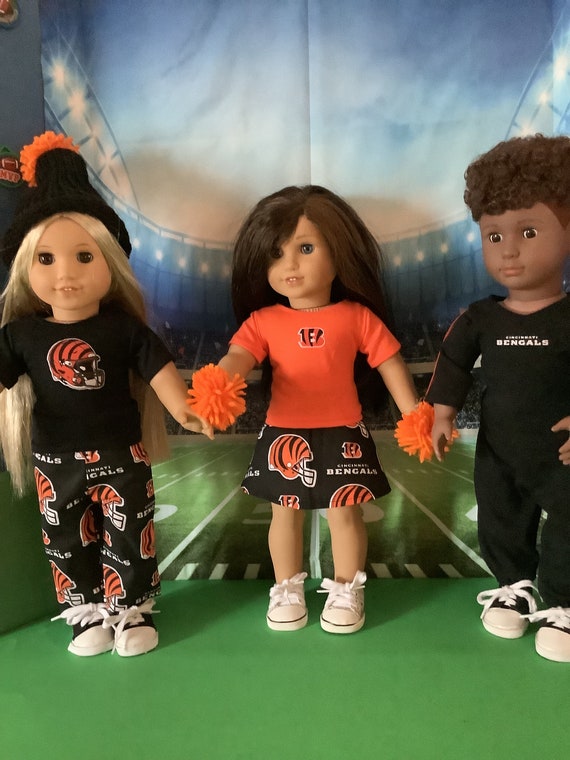 Cincinnati BENGALS! 18inch Doll Clothes, Handmade, Fits all 18 inch dolls