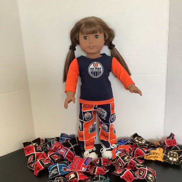 Edmonton OILERS! 18 Inch Doll Clothes,Handmade ,Fits All 18 Inch Dolls,2 PC. Outfit