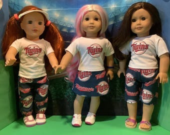 Minnesota TWINS!18 inch doll clothes ,Handmade ,Fits all 18 inch dolls