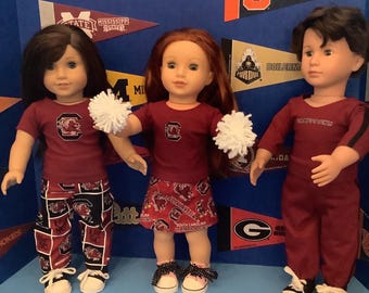 South Carolina Gamecocks 18 Inch Doll Clothes, College Football Outfit