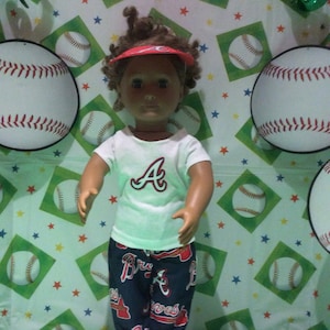 Atlanta BRAVES! 18 inch Doll Clothes , Handmade ,Fits All 18 Inch Dolls, Baseball Outfit