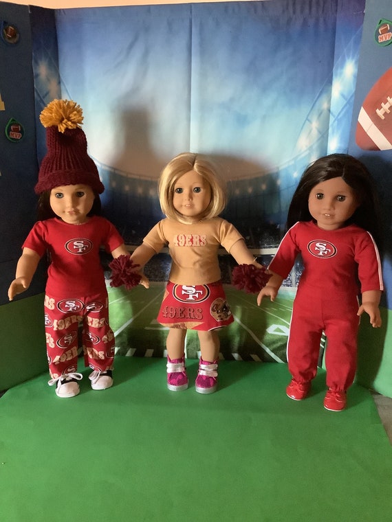 San Francisco 49ERS! Outfit! 18inch doll Clothes,Handmade, Fits all 18 inch dolls