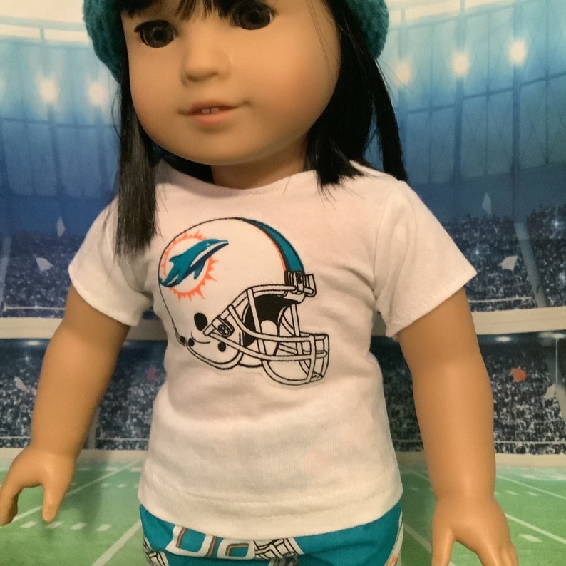 Miami DOLPHINS! Outfits! 18in Doll Clothes, Handmade, Fits all 18 inch dolls bild 4