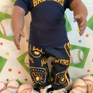 Milwaukee BREWERS 18 inch Doll Clothes , Handmade ,Fits All 18 Inch Dolls, Baseball Outfit image 3