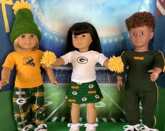 Green Bay,PACKERS! 18 Inch Doll Clothes, Handmade, Fits All18 inch Doll