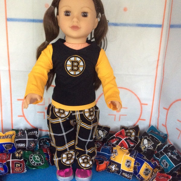 Boston BRUINS! 18 Inch Doll Clothes ,Fits all 18 inch Dolls  2 PC Outfit