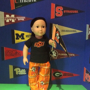 Oklahoma State University ,COWBOYS ! 18 Inch Doll Clothes ,Fits All 18 Inch Dolls ,2 PC College Football Outfit